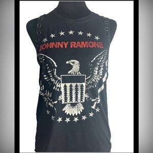 Women’s Johnny Ramone Punk Ramones Tank Top Black By Cinder Block Small